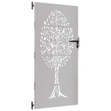 Garden Gate 85x200 cm Corten Steel Tree Design 153213