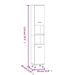 ZNTS 3 Piece Bathroom Cabinet Set Grey Sonoma Engineered Wood 3187607