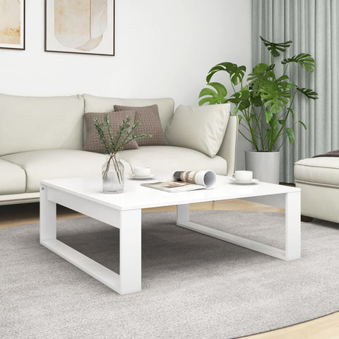 ZNTS Coffee Table White 100x100x35 cm Engineered Wood 808630