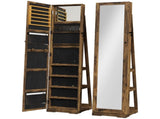 360&deg Swivel Jewellery Cabinet, Free Standing Full Length Mirror with Storage, Lockable Jewellery T3398P328269