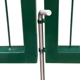 Garden Fence Gate with Posts 350x120 cm Steel Green 142570
