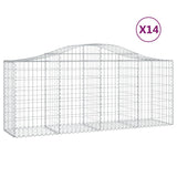 Arched Gabion Baskets 14 pcs 200x50x80/100 cm Galvanised Iron 3145631