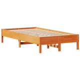 Bed Frame without Mattress Wax Brown 75x190 cm Small Single Solid Wood Pine 3306914