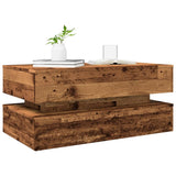 Coffee Table with LED Lights Old Wood 90x50x40 cm 857718
