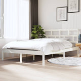 3101199 Bed Frame without Mattress White Solid Wood 140x190 cm