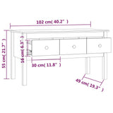 Coffee Table Grey 102x49x55 cm Solid Wood Pine 820943