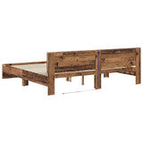 Bed Frame with Headboard Old Wood 180 x 200 cm Engineered Wood 3403595