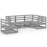 5 Piece Garden Lounge Set Grey Solid Pinewood 3075576