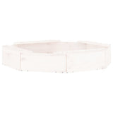 Sandbox with Seats White Octagon Solid Wood Pine 825010