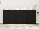 Sideboard 3 pcs Black Oak 120 x 30 x 70 cm Engineered Wood 3332500