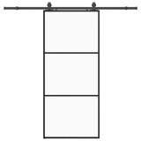 Sliding Door with Hardware Set Black 90x205 cm ESG Glass 3375922