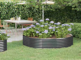Garden Raised Bed Galvanised Steel 140x140x36 cm Anthracite 319021