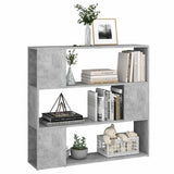 809183 Book Cabinet Room Divider Concrete Grey 100x24x94 cm