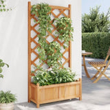 Planter with Trellis Brown Solid Wood Fir 365488