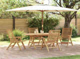 Garden Dining Set 5 pcs Brown Solid Teak Wood 3356878