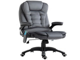 Massage Recliner Chair Heated Office Chair with Six Massage Points Velvet-Feel Fabric 360&deg Swivel T3398P328199