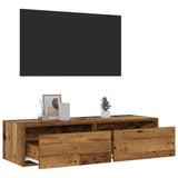 TV Cabinet with LED Lights Old Wood 100X35.5x25 cm 860245