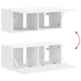 TV Cabinet Set Wall-mounted 4 pcs White Engineered Wood 3409006