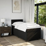 ZNTS Box Spring Bed with Mattress Black 90x200 cm Fabric 3285773