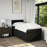 ZNTS Box Spring Bed with Mattress Black 90x200 cm Fabric 3285773