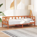 ZNTS Day Bed without Mattress Wax Brown 90x190 cm Single Solid Wood Pine 844410