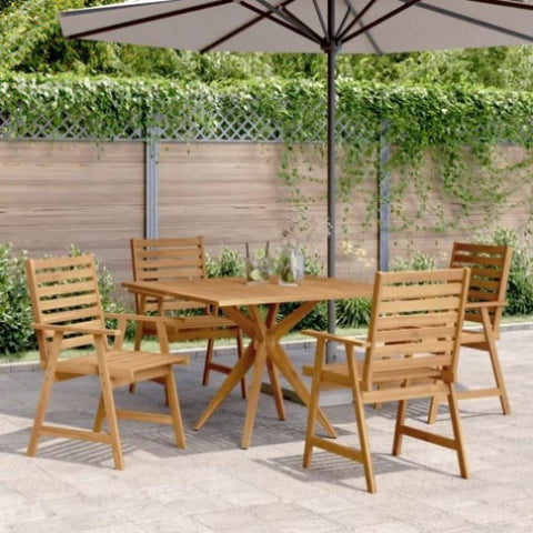 ZNTS 5 Piece Garden Dining Set Solid Wood Acacia 3283570