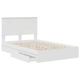 Storage Bed with Headboard White 120 x 190 cm Engineered Wood 3411229