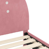 Children's Bed Frame with Headboard Pink 90 x 200 cm Velvet 42011073