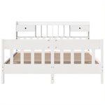 ZNTS Bed Frame without Mattress White 200x200 cm Solid Wood Pine 3323249