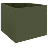 Corner Planter Olive green 60 x 60 x 50 cm Steel 883664