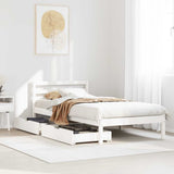 Bed Frame without Mattress White 90x190 cm Single Solid Wood Pine 3301527
