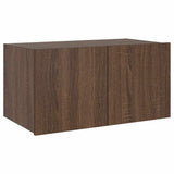 TV Wall Cabinet with LED Lights Brown Oak 60x35x31 cm 837279
