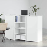 ZNTS Reception Desk White 155x50x103.5 cm Engineered Wood 3324196