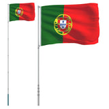 Portugal Flag and Pole 5.55 m Aluminium 3147134