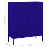 Storage Cabinet Navy Blue Steel Medium Height-Adjustable Shelves 336163