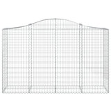 Arched Gabion Baskets 6 pcs 200x50x120/140 cm Galvanised Iron 3145665