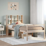 ZNTS Bookcase Bed without Mattress 75x190 cm Small Single Solid Wood Pine 3322000