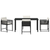 Garden Dining Set 5 pcs Black Poly Rattan 3380742