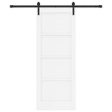 Sliding Door White and Black 78 x 202 cm Solid Pine Wood 3333163