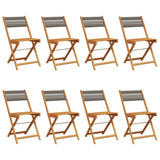 Folding Garden Chairs 8 pcs Grey Solid Wood Acacia 3214606
