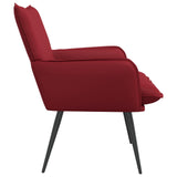 Armchair Wine Red Faux Leather 42047739