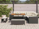Garden Sofa Set with Cushion with Storage 8 pcs Black and Cream 3363945