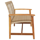 Garden Bench Beige 112 cm Poly Rattan and Acacia Wood 367600