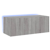 TV Wall Cabinet with LED Lights Grey Sonoma 80x35x31 cm 837291