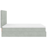 Ottoman Bed with Mattresses Light Grey 140x200cm Velvet 3313403