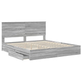 Storage Bed Grey Sonoma 180 x 200 cm Engineered Wood 3411185