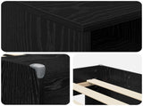 Loft Bed Frame with Cabinet 3 pcs Black Engineered Wood 3423407