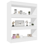 Book Cabinet/Room Divider White 80x30x103 cm Engineered wood 811700