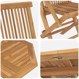 Garden Dining Set Folding 5 pcs Brown Solid Teak wood 3385972