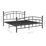 Bed Frame with Headboard without Mattress Black 160x200 cm Metal 324979